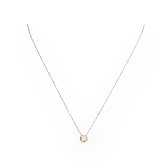 new Lassaire ☺︎︎ Bezel Set Simulated Diamond Necklace ☺︎︎ 18K Gold Plated 925 SS - Picture 14 of 16